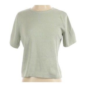 Talbots Green Cotton Short Sleeve Top Size P Or XS Small Excellent RARE HTF